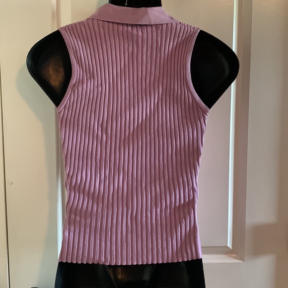 Bebe purple sleeveless blouse size large - Picture 4 of 6